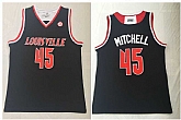 Louisville Cardinals 45 Donovan Mitchell Black College Basketball Jersey,baseball caps,new era cap wholesale,wholesale hats